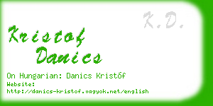 kristof danics business card
