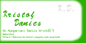 kristof danics business card